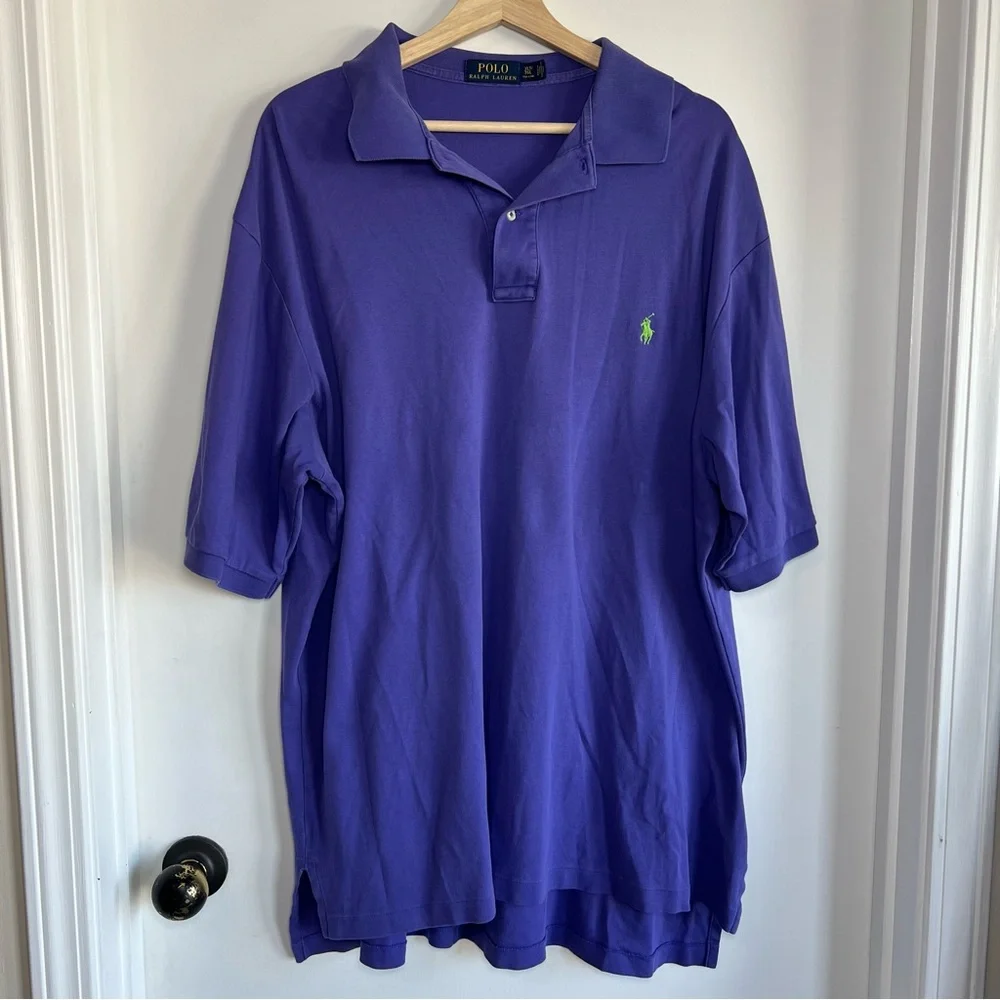 Polo Ralph Lauren Purple Cotton Short‎ Sleeve Collared Polo, Size XL Tall
